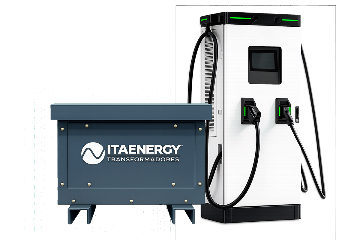Transformador para carregador de veículo elétrico em operação